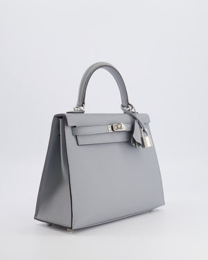Hermès Kelly 25 Sellier Bag in Gris Pantin Epsom Leather with Palladium Hardware