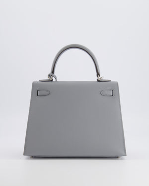 Hermès Kelly 25 Sellier Bag in Gris Pantin Epsom Leather with Palladium Hardware
