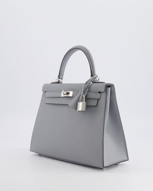Hermès Kelly 25 Sellier Bag in Gris Pantin Epsom Leather with Palladium Hardware