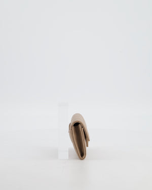 Chanel Beige Wallet in Caviar Leather with Champagne Gold Hardware