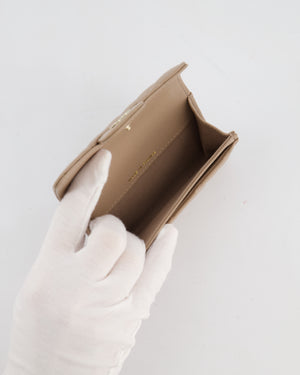 Chanel Beige Wallet in Caviar Leather with Champagne Gold Hardware