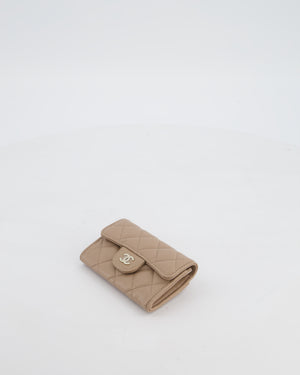 Chanel Beige Wallet in Caviar Leather with Champagne Gold Hardware