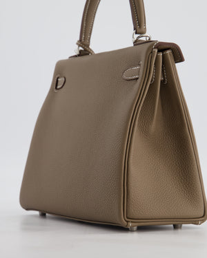 Hermès Kelly 25 Retourne Bag in Etoupe Togo Leather with Palladium Hardware