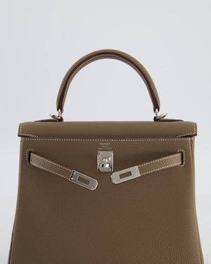 Hermès Kelly 25 Retourne Bag in Etoupe Togo Leather with Palladium Hardware