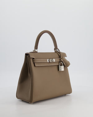 Hermès Kelly 25 Retourne Bag in Etoupe Togo Leather with Palladium Hardware