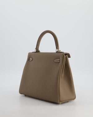 Hermès Kelly 25 Retourne Bag in Etoupe Togo Leather with Palladium Hardware
