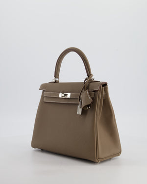 Hermès Kelly 25 Retourne Bag in Etoupe Togo Leather with Palladium Hardware