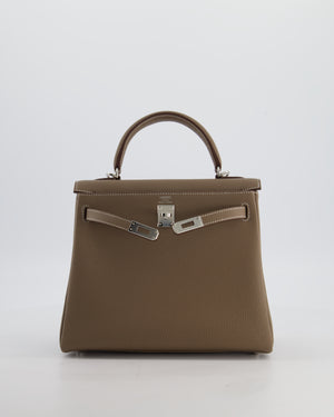 Hermès Kelly 25 Retourne Bag in Etoupe Togo Leather with Palladium Hardware