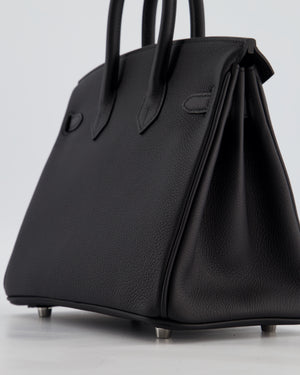 *HOT & RARE* Hermès Birkin 25 Retourne Bag in Noir Togo Leather with Palladium Hardware