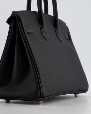 *HOT & RARE* Hermès Birkin 25 Retourne Bag in Noir Togo Leather with Palladium Hardware