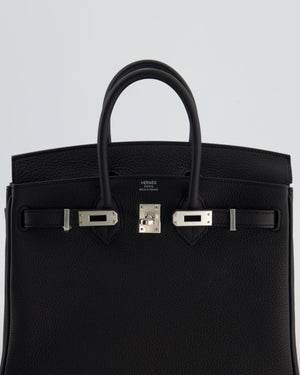*HOT & RARE* Hermès Birkin 25 Retourne Bag in Noir Togo Leather with Palladium Hardware