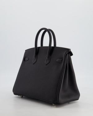 *HOT & RARE* Hermès Birkin 25 Retourne Bag in Noir Togo Leather with Palladium Hardware