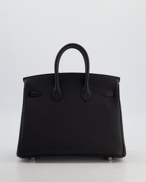 *HOT & RARE* Hermès Birkin 25 Retourne Bag in Noir Togo Leather with Palladium Hardware