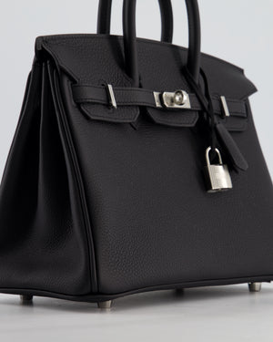 *HOT & RARE* Hermès Birkin 25 Retourne Bag in Noir Togo Leather with Palladium Hardware
