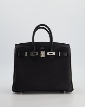 *HOT & RARE* Hermès Birkin 25 Retourne Bag in Noir Togo Leather with Palladium Hardware