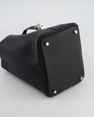 Hermès Picotin Lock 18 Bag in Noir Clemence Leather with Palladium Hardware