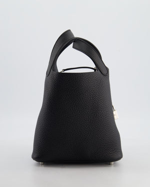 Hermès Picotin Lock 18 Bag in Noir Clemence Leather with Palladium Hardware