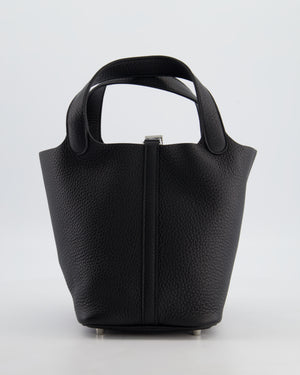 Hermès Picotin Lock 18 Bag in Noir Clemence Leather with Palladium Hardware