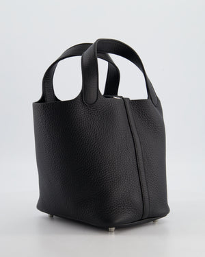 Hermès Picotin Lock 18 Bag in Noir Clemence Leather with Palladium Hardware