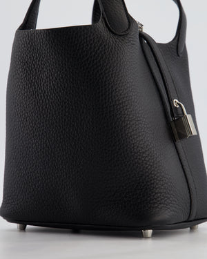 Hermès Picotin Lock 18 Bag in Noir Clemence Leather with Palladium Hardware