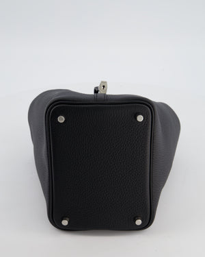 Hermès Picotin Lock 18 Bag in Noir Clemence Leather with Palladium Hardware
