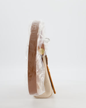 *HOT & RARE* Hermès Mini Herbag Zip 20 Bag in Fauve Vache Hunter Leather & Ecru/Beige Viking Canvas with Gold Hardware