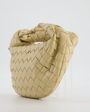 Bottega Veneta Beige Mini Jodie Bag in Intreccato Leather with Gold Hardware RRP £2,200