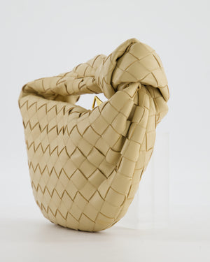 Bottega Veneta Beige Mini Jodie Bag in Intreccato Leather with Gold Hardware RRP £2,200