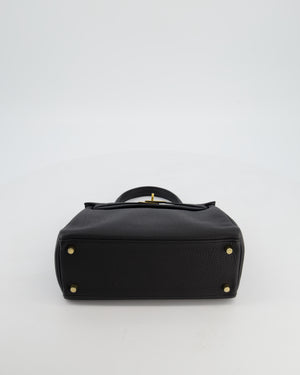 *FIRE PRICE* Hermès Kelly 25 Retourne Bag in Noir Togo Leather with Gold Hardware