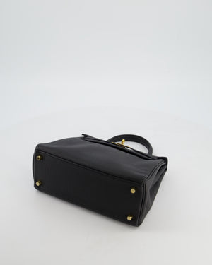 *FIRE PRICE* Hermès Kelly 25 Retourne Bag in Noir Togo Leather with Gold Hardware