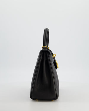 *FIRE PRICE* Hermès Kelly 25 Retourne Bag in Noir Togo Leather with Gold Hardware