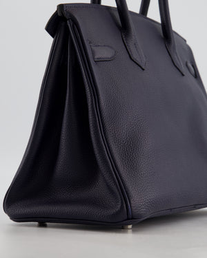 Hermès Birkin 30 Retourne Bag in Bleu Nuit Togo Leather with Palladium Hardware