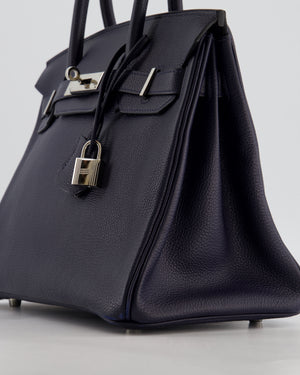 Hermès Birkin 30 Retourne Bag in Bleu Nuit Togo Leather with Palladium Hardware