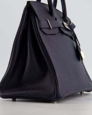 Hermès Birkin 30 Retourne Bag in Bleu Nuit Togo Leather with Palladium Hardware