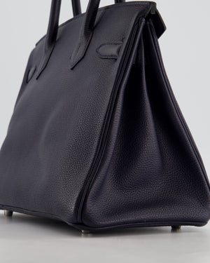 Hermès Birkin 30 Retourne Bag in Bleu Nuit Togo Leather with Palladium Hardware