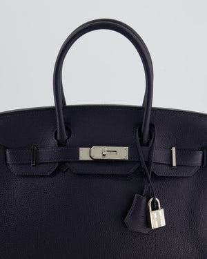Hermès Birkin 30 Retourne Bag in Bleu Nuit Togo Leather with Palladium Hardware