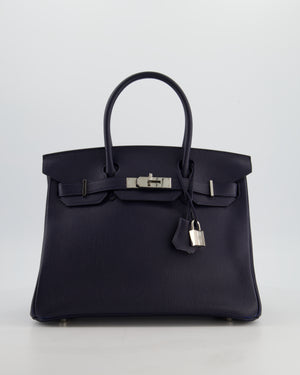 Hermès Birkin 30 Retourne Bag in Bleu Nuit Togo Leather with Palladium Hardware