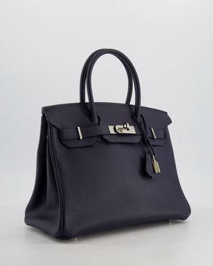 Hermès Birkin 30 Retourne Bag in Bleu Nuit Togo Leather with Palladium Hardware