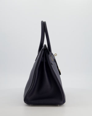 Hermès Birkin 30 Retourne Bag in Bleu Nuit Togo Leather with Palladium Hardware