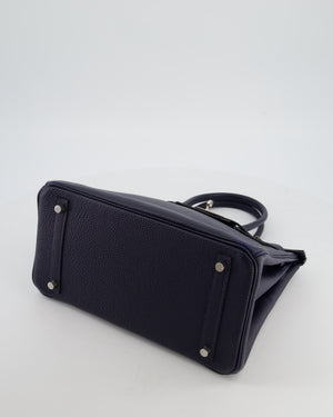 Hermès Birkin 30 Retourne Bag in Bleu Nuit Togo Leather with Palladium Hardware