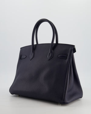 Hermès Birkin 30 Retourne Bag in Bleu Nuit Togo Leather with Palladium Hardware