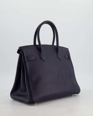 Hermès Birkin 30 Retourne Bag in Bleu Nuit Togo Leather with Palladium Hardware