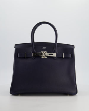 Hermès Birkin 30 Retourne Bag in Bleu Nuit Togo Leather with Palladium Hardware