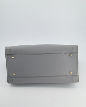 Chanel Grey Caviar Leather Medium Deauville Tote Bag with Champagne Gold Hardware