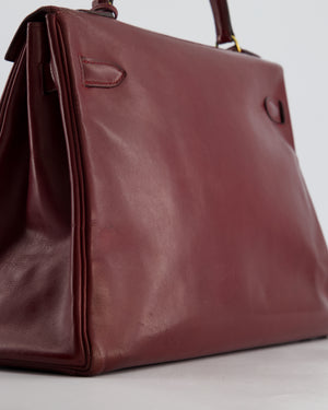 *FIRE PRICE* Hermès Vintage Kelly 32 Bag in Rouge H Box Leather with Gold Hardware