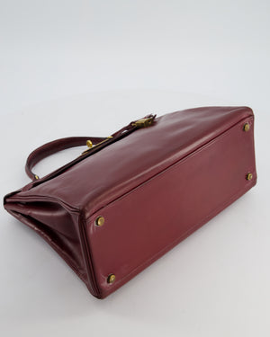 *FIRE PRICE* Hermès Vintage Kelly 32 Bag in Rouge H Box Leather with Gold Hardware