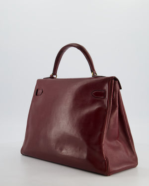 *FIRE PRICE* Hermès Vintage Kelly 32 Bag in Rouge H Box Leather with Gold Hardware