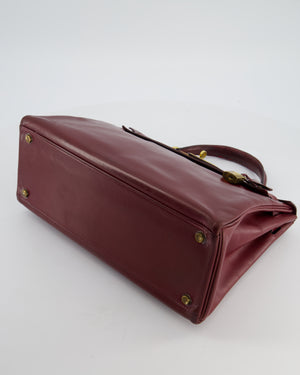 *FIRE PRICE* Hermès Vintage Kelly 32 Bag in Rouge H Box Leather with Gold Hardware