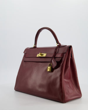 *FIRE PRICE* Hermès Vintage Kelly 32 Bag in Rouge H Box Leather with Gold Hardware