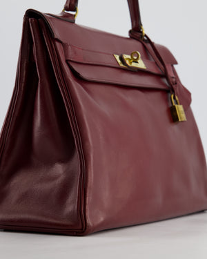 *FIRE PRICE* Hermès Vintage Kelly 32 Bag in Rouge H Box Leather with Gold Hardware